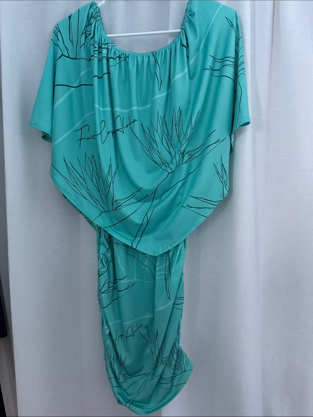 Faith Hope Aloha Medium Bird of Paradise Floral Print Dress & face mask